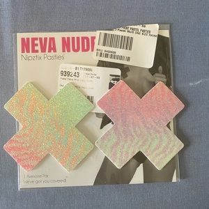 Festival Wear Rainbow Zebra Nip Stickers